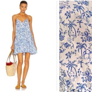 Caroline Constas Laurel Dress: Blue & White Desert Print